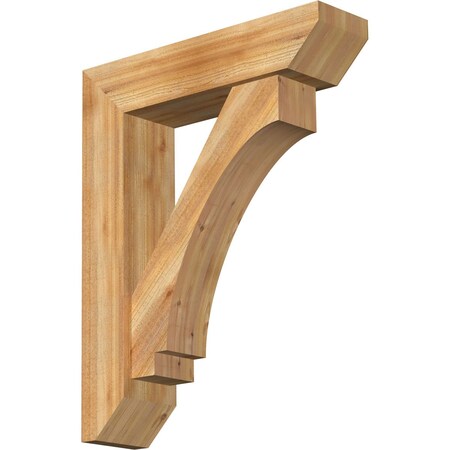 Ekena Millwork Imperial Slat Rough Sawn Bracket w/ Offset Brace, Western Red Cedar, 8"W x 32"D x 40"H BKT0806X32X40IMP06RWR